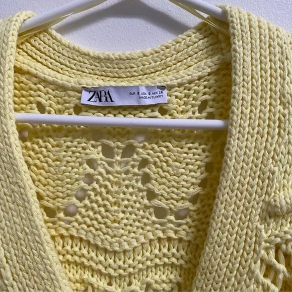Zara Pointelle Knit Cardigan with Jewel Buttons S - Picture 6 of 9